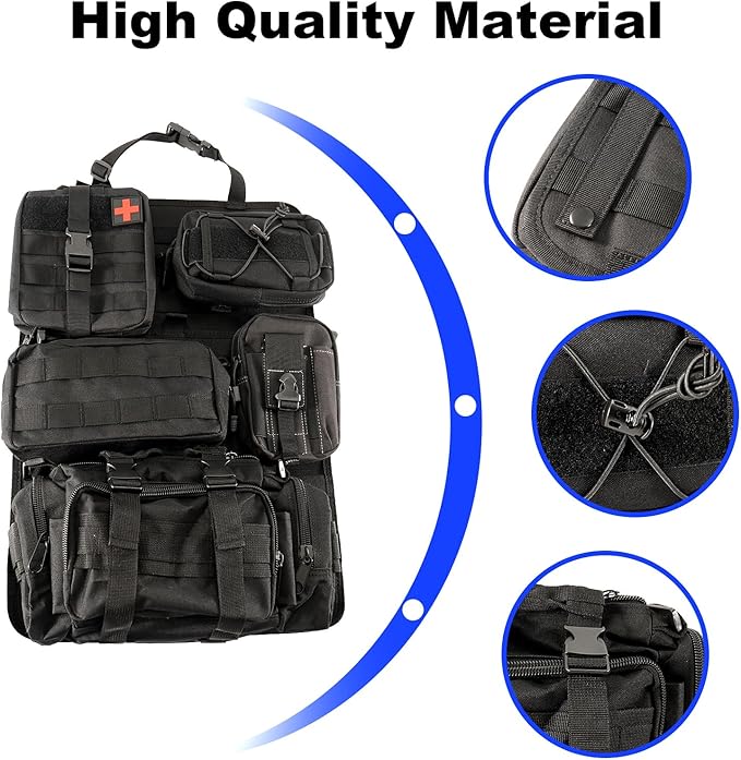 Tactical Seat Back Organizer Car Truck Molle Seat Back Panel for Most of Vehicle Storage Bag