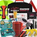 HLWDFLZ Car Roadside Emergency Kit,with13FT Jumper Cables,Winter Traveler Safety Emergency Kit with Blanket Shovel Triangle First Aid Kit for SUV RV