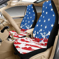 Qeluxign Car Seat Covers 2 Front Seats Splatter American Flag Universal Fit Center Console Protector Auto Seat Belt Cover Against Stains, Spills, Dust Car Interior Accessories 5 Piece Set