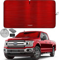 Autoamerics 1-Piece Windshield Sun Shade - Metallic Red Foldable Car Front Window Sunshade for Most Cars SUV Truck Heat Blocker Visor Protector Blocks Max UV Rays and Keeps Your Vehicle Cool - X-Large