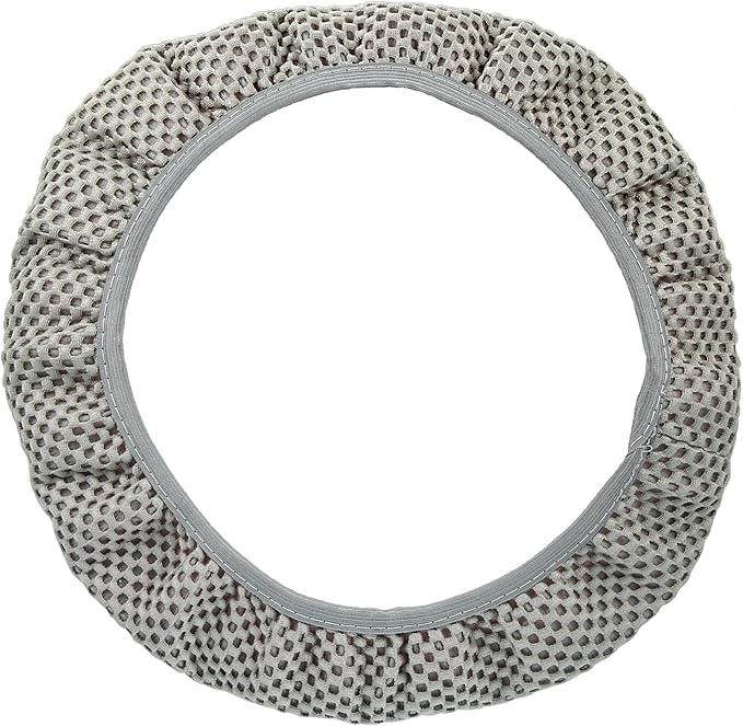 X AUTOHAUX Steering Wheel Cover Universal Elastic Stretch Antislip Breathable Microfiber Ice Silk Interior Trim Wheel Protector for Car Truck SUV Gray