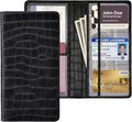 Car Registration and Insurance Holder, Black Vehicle Glove Box Car Organizer with Magnetic Closure for Documents, Cards, License Car Organization, 1 Pack