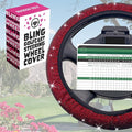 Universal Colorful Bling Crystal Diamond Rhinestones Golf Cart Steering Wheel Cover fits Club Car, Yahama, EZGO, Anti Slip Cover Easy to Install, Great Gifts for Golfer Women Womens (Red Diamond)