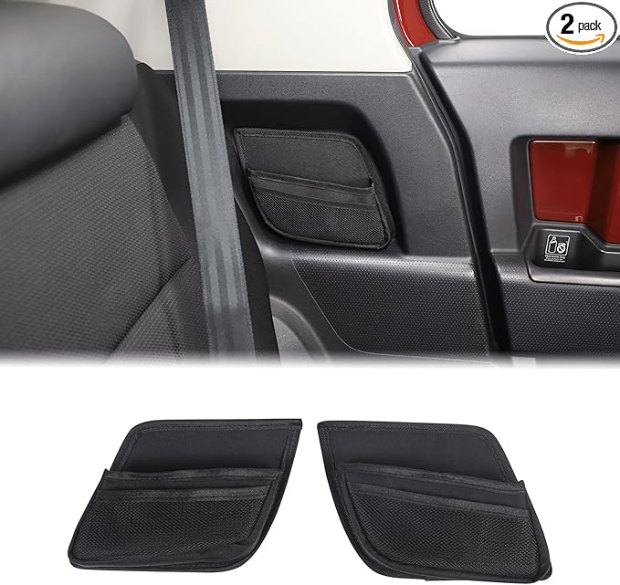 Aunginsy Car Rear Door Storage Pockets Box Compatible with Toyota FJ Cruiser 2007-2023 Car Rear Door Side Storage Bag Backseat Storage Box Rear Seat Panel Organizer Expansion Oxford Cloth Accessories
