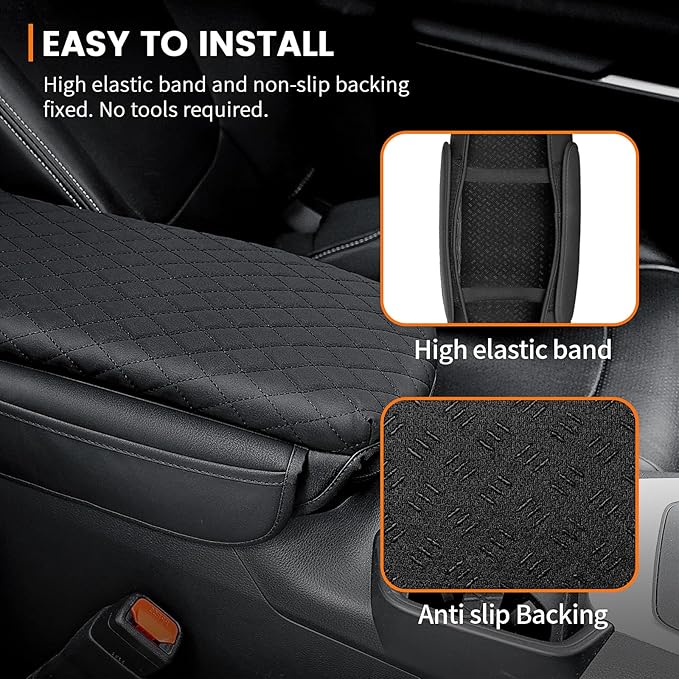 Center Console Cover for Toyota RAV4 2019-2023 2024 2025 Armrest Cover Center Console Pad Interior Accessories Car Armrest Seat Box Cover Protector with Pockets Storage Bag