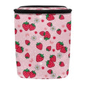 Pink Strawberry Car Trash Can with Lid Garage Bag Automotive Garbage Bin Reusable Auto Accessories Interior Car Organizer with Adjustable Straps