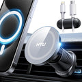 HTU [2026 True Military-Grade Magnetic Car Mount Vent [Upgraded Strongest Magnet & Metal Hook] for MagSafe Phone Holder Car for iPhone 17 16 15 14 13【Patent & Safety Cert】, Non-Charging, Misty Gray