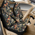 Qeluxign 5 Pieces Car Seat Cover Full Set, Mushroom Floral Seat Covers Car Seatbelt Pads Vehicle Center Console Armrest Cover Pad for Truck SUV Sedan Automotive Interior Decoration Accessorie