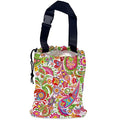 Colorful Paisley Car Garbage Bag,Ethnic Floral Waterproof Small Car Trash Bag Hanging Back of Seat,Drawstring Hanging Car Trash Bag with Adjustable Buckle for Car Accessories