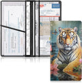 Tiger Animal Butterfly Flowers Floral Car Registration and Insurance Holder Vehicle Glove Box Organizer Car Accessories Wallet Case for Women Men 202a0187
