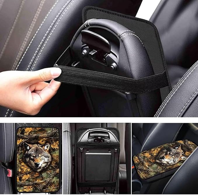 Biyejit Car Center Console Armrest Cushion Cover Pad Car Interior Decor Accessories Universal Fit for Sedan, Truck, SUV