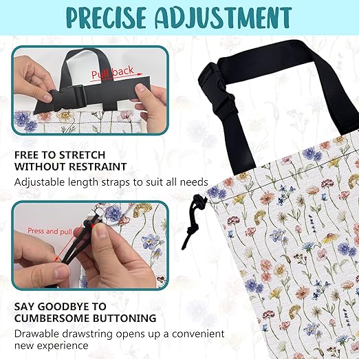 KXWQTRDD Car Garbage Bag Watercolor Wildflowers Drawstring Car Trash Bag Hanging for Back Seat with Adjustable Buckle Canvas Vehicle Trash Can Easy-to-Install