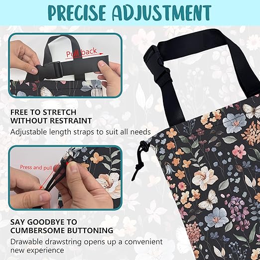 KXWQTRDD Car Garbage Bag Vintage Floral Watercolor Rustic Drawstring Car Trash Bag Hanging for Back Seat with Adjustable Buckle Canvas Vehicle Trash Can Easy-to-Install