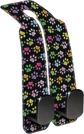 AEWNUNK Car Headrest Purse Hanger Colorful Paw Prints 1 Pack Bag Purse Holder for Car Premium Leather Double Metal Hook for Handbags, Grocery Bags and Phones