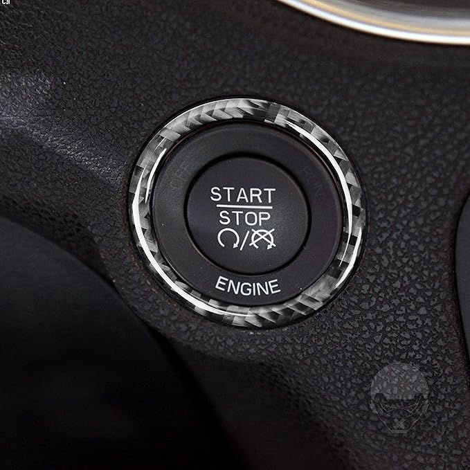NVCNX Real Premium Carbon Fiber for Chrysler 300 Accessories 2015-2023 2016 2017 2018 2019 2020 2021 2022 S/C/Limited/Touring Car Dash Engine Start Button Ring Cover Interior Trim Sticker Decal 1PC
