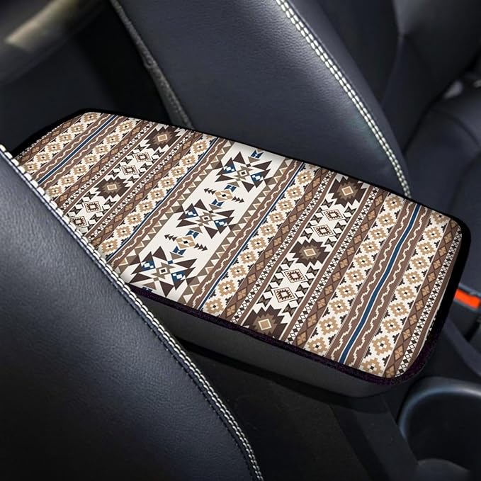 Fashion Aztec Armrest Cover Car Easy to Install Car Center Console Cushion Pad Universal Cars Interior Accessories Cars Arm Rest Cover Fashion Auto Interior