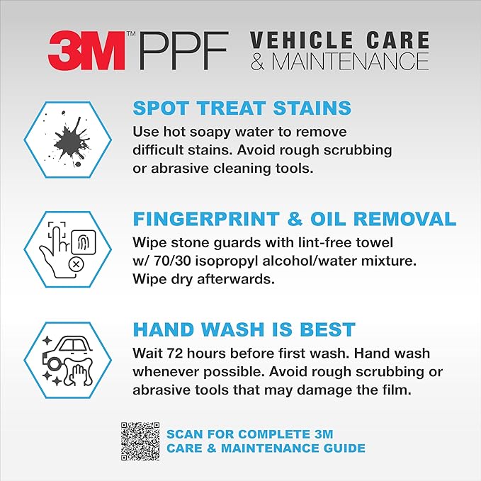 Prime Ave 3M Clear Paint Protection Film, 8 mil PPF Vinyl Wrap with Self-Healing Technology, UV Protection, Non-Yellowing, Scratch Resistant, Glossy Finish (6 x 108in)