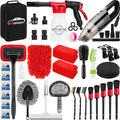 42Pcs Car Wash Cleaning Kit with Foam Gun Sprayer Detailing Brushes Car Vacuum Windshield Cleaning Tool Tire Brush Towels Complete Interior Exterior Detailing Set for Car