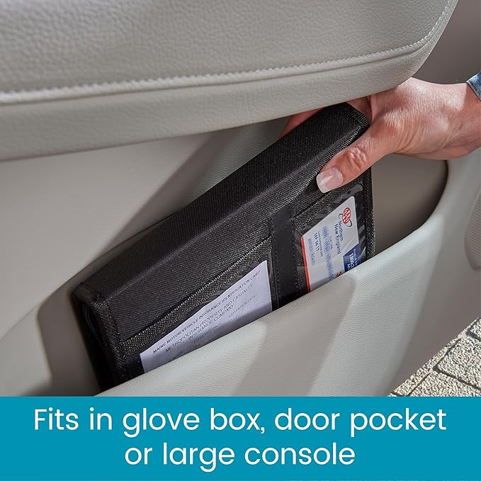 High Road Glove Box Organizer and Car Manual Holder - Insurance and Registration Holder for Glove Box with Clear Pockets for Quick Access to Car Documents and Expandable Manual Holder