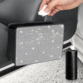 Accmor Bling Car Trash Can, Foldable Vehicle Trash Bin Dustbin Garbage Organizer Storage, Sparkling Crystal Rhinestone Trash Bags Holder Container with 30pcs Garbage Bag Car Accessories for Auto, SUV