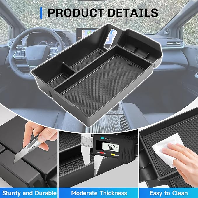 SXCY for 2025 2026 Toyota Sienna Center Console Organizer [Not for Console w/Cool Box] for 2021-2026 Toyota Sienna Accessories 2021-2026 Sienna Armrest Console Organizer 2024-2026 Sienna Console Tray