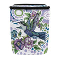 Hummingbird Floral Art Car Trash Can, Colorful Bird Flower Pattern Auto Garbage Bin for Back Seat