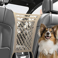 3-Layer Car Mesh Organizer,Seat Back Net Bag Organizer,Stretchable Pet Barrier Dog Car Net Barrier&Storage Bag of Backseat Pet Kids,Cargo Tissue Handbag Purse Holder,Driver Storage Netting Pouch
