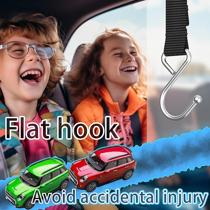 QUIDAOSO Car Purse Hook Holder, Car Hooks for Headrest, S-Shaped Heavy-Duty Metal Hooks, A Safe Choice for Parents, 2 Packs.