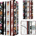 BAUCIWLD Premium Car Registration and Insurance Card Holder, Cute PU Leather Car Document Holder, Vehicle Glove Box Car Organizer with Magnetic Closure for Driver License, Cards Stripe Floral
