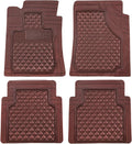 Universal Trim-to-Fit Car Floor Mats for Cars Trucks SUVs Rubber Non-Slip Waterproof All Weather Protection Floor Liner-Burgundy