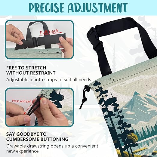 KXWQTRDD Car Garbage Bag Mountain and River Forest Hanging Canvas Car Trash Bag Waterproof Drawstring Car Back Seat Organizer for Car Back Front Seat Console with Adjustable Buckle
