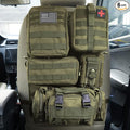 Universal Tactical Car Seat Back Organizer Bag Tactical Molle Vehicle Organizers Panel Vehicle Protector Organizers with 5 Detachable Pouches for Car Truck Ford Jeep (Army green)