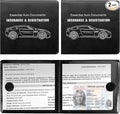 Ziciner Car Registration Insurance Holder, 2Pack Essential Auto Card Document Glove Box Organizer with Touch Fastener, Vehicle Interior Accessories Perfect for Most Car, Truck, SUV (Black/Big Car)