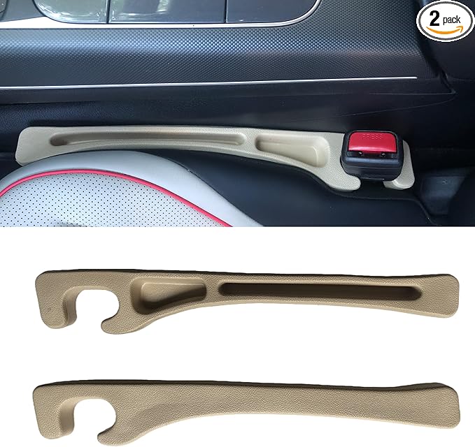 AxelNex Universal Car Seat Gap Filler, Storage Organizer for Vehicle Console Side Pockets (Beige)