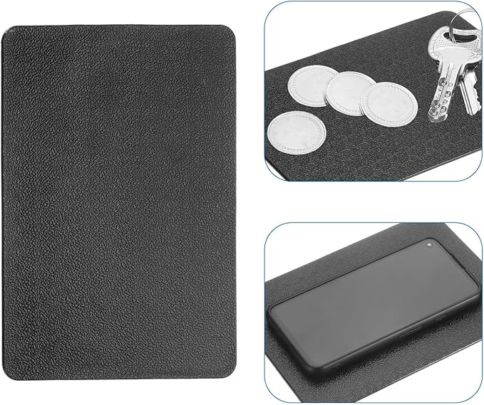 HARFINGTON 2pcs Car Dashboard Anti-Slip Mat 7" x 5" Universal Sticky Dash Pad Washable Reusable Car Non-Slip Mats for Phone Keys Sunglasses Electronic Devices, Black