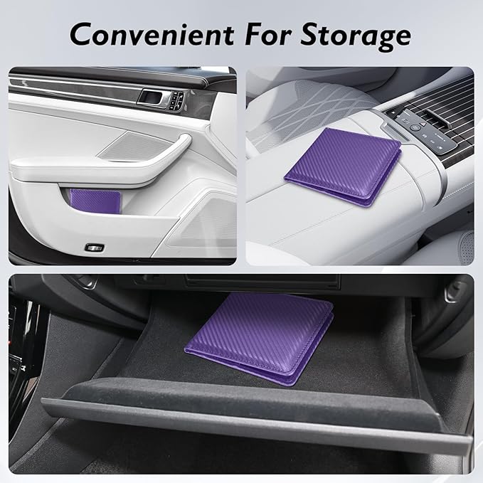 Tavonis Car Registration and Insurance Card Holder，Small Glove Box Organizer for Men and Women，Car and Truck Driver License, Documents, Card Storage Accessories，Purple