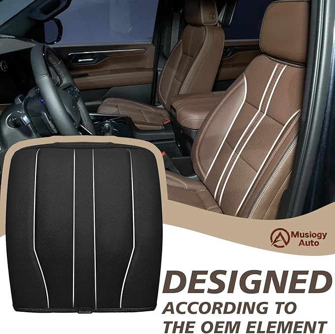 Muslogy Center Console Armrest Cover for 2019-2026 Chevy Silverado GMC Sierra, 2021-2025 2026 GMC Yukon& Chevy Tahoe/Suburban Comfort Armrest Pad Arm Rest Cushion Vegan Leather Protector Regular Thick