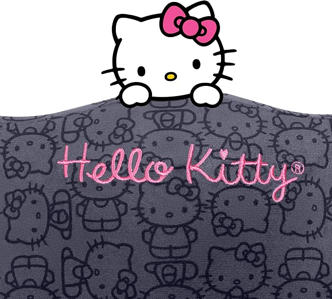 Carbella Officially Licensed Hello Kitty Seat Cushion - Cute Charcoal Gray Office Chair Cushion for Car, Home, Work or Desk - Comfort Memory Foam Cushions for Coccyx, Back, Tailbone Pain Relief Pillow