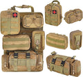 BXBXHD 6 Pack Tactical Truck Organizer Back Seat Storage Car Seat Storage Bag Molle Panels for vehicles, Car and SUV with Lots of Handy Compartments (Khaki)