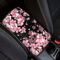 Cherry Blossom Print Car Center Console Cover for Women,Armrest Cover for SUV Sedan Truck,Non-Slip and Washable