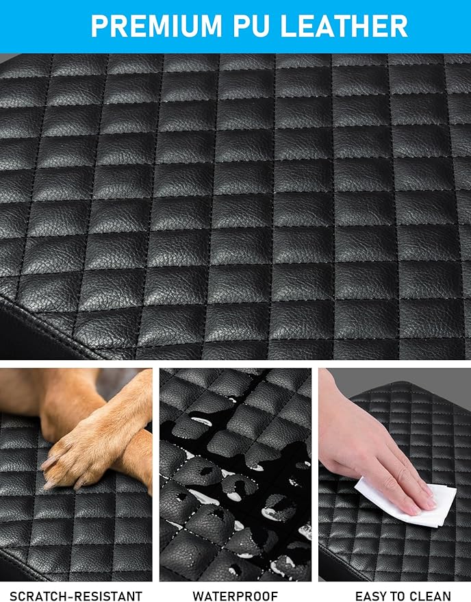 Center Console Cover for Ford F150 F250 F350 F450 F550 2015-2025 with 40/20/40 Jump Seat, PU Leather Middle Console Cover Armrest Seat Box Lid Protective Cover