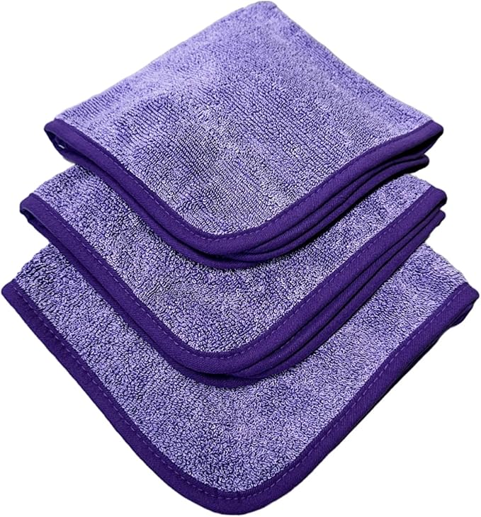 THOR Mister Twister V2: Microfiber Towels for Cars 16x16 in, 600 GSM Korean Made – Plush Twist Loop Design for Streak-Free Glass, Sealant & Waterless Wash – Car Detailing Cloth – 3 Pack, Purple