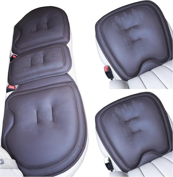 Comfort Dreamcatcher Car Seat Cushion Non-Slip - Relaxing, Optimal Support & Posture for Long Drive (Full Set (Coffee Brown))