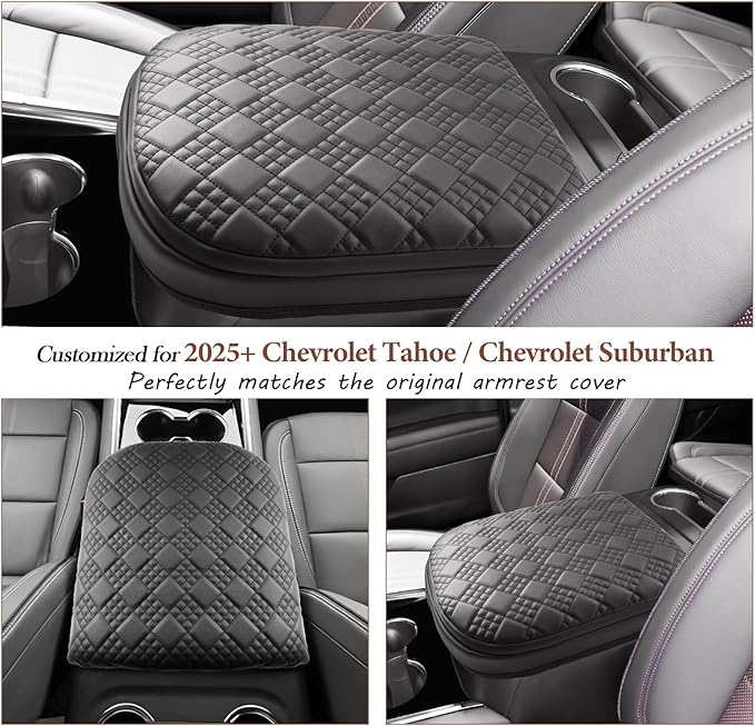 SKTU 2025 2026 Chevy Tahoe Center Console Cover for 2025 2026 Chevrolet Tahoe/Suburban Armrest Cover 2025 2026 Chevy Suburban Seat Box Cover 2025 2026 Chevy Tahoe Accessories Center Console Cushion
