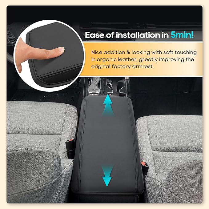 LFOTPP Armrest Cover for 2025-2026 Toyota Camry (LE/SE/XLE/XSE) Toyota Camry Accessories Center Console Cover Arm Rest Protector Middle Lid Pad Protector PU Leather, Anti-Scratch,Non-Slip