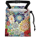 Car Trash Bag Hanging Back of Seat with Adjustable Snap Buckle Strap Cute Printed Drawstring Garbage Bags for Car-Boho Floral