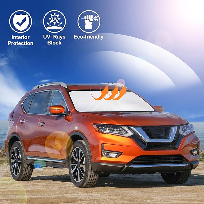 Windshield Sun Shade Compatible with 2014-2020 Nissan Rogue Accessories (NOT for Rogue Sport & 2021 Rogue 3rd Gen. T33) Sunshade Sun Visor Protector