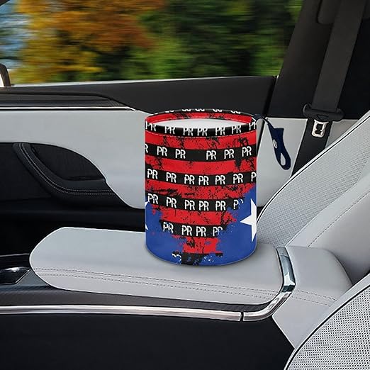 Car Trash Can with Hanging for Back Seat, Car Accessories for Women Men Automotive Garbage Cans Vehicle Trash Can for Truck SUVArt Puerto Rico