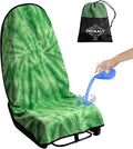 Car Seat Towel Covers with Storage Bag, Waterproof Sweatproof Towel Seat Cover Universal Front Seat Covers Machine Washable Non-Slip Seat Protector for Gym Workouts(Green, 1Pcs Front Seat Cover)