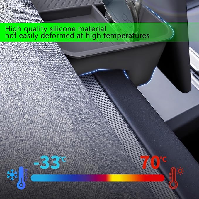 yhcdsea for 2024-2026 Tesla Model 3 Highland and 2025 2026 Tesla Model Y Juniper Center Console Organizer Behind Screen Storage Box Dashboard Hidden Tray Interior Accessories